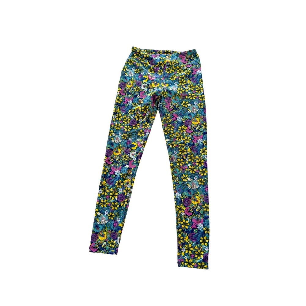 LulaRue colorful bright leggings one size floral